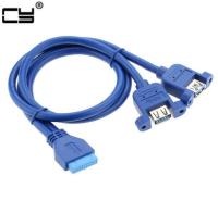 Double Dual Port USB 3.0 Female Screw Mount Panel Type to Motherboard 20Pin extension Cable 30cm 50cm 80cm 0.3m 0.5m 0.8m