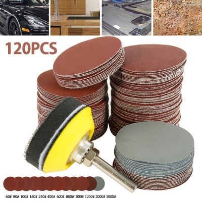 120pcs 2Inch 60-3000 Grit Round Shape Sanding Discs Buffing Sheet Sandpaper Sander Polishing Sanding Paper Drill Grinder