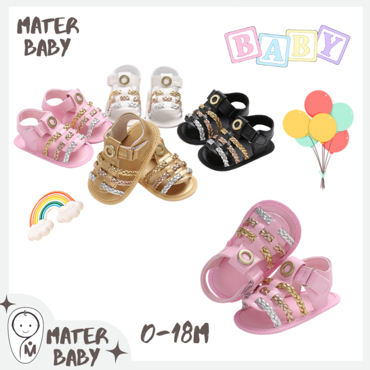 Baby Girl Walking Shoes Fashion Leather Sandals Soft Sole Infant