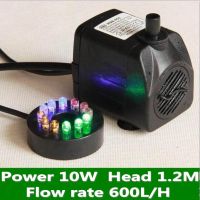 【☑Fast Delivery☑】 yuyanan ปั๊มน้ำแบบจุ่ม Ac 220V 10W 12ไฟ Led 220-240V 600l ต่อชั่วโมงสำหรับตู้ปลาตู้ปลา Air Mancur Kolam ปลั๊ก Eu