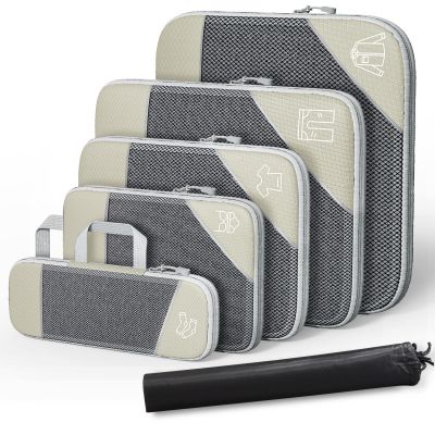 【CW】﹍  3/6PCS Compressed Packing Cubes Storage Set With Shoe Mesh Visual Luggage Organizer Suitcase