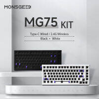 0.8ดั้งเดิม Akko MONSGEEK MG75W ชุดแป้นพิมพ์75% 83คีย์คีย์บอร์ดเล่นเกมกลไกสลับร้อนชุดแป้นพิมพ์ USB แบบมีสาย Type-C + ไร้สาย2.4GHz