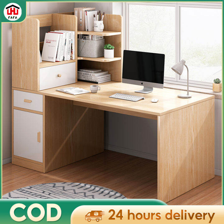 120CM Wooden Computer Table With Drawer Study Table With Side