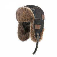 [Hana Clothing Store] ฤดูหนาวชายหมวกสกี Ushanka โซเวียตรัสเซียกองทัพหมวกผู้หญิง Warm Faux Fur Earflap หมวกหิมะพ่อ PU หนังขนาดใหญ่หมวกเครื่องบินทิ้งระเบิด