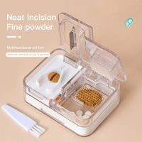 Plastic Pill Cases Powder Tablet Grinder Powder Pill Cutter 4-grid Medicine Splitter Box Multifunctional Pill Cutter Divider