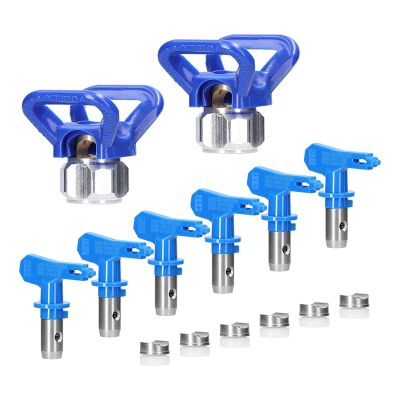 6Pc Airless Paint Nozzles Set Paint Sprayer Nozzle Tips Reversible Airless with 2Pc Nozzle Seats for Airless Sprayer