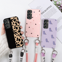 For Samsung Galaxy A54 A34 A14 5G Case A 54 34 14 Necklace Lanyard Rope Flower Funda For Samsung GalaxyA54 GalaxyA34 Cover Coque Phone Cases