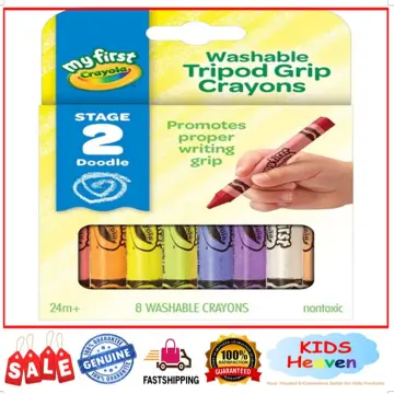Crayola My First Washable Tripod Grip Crayons, 8 Count