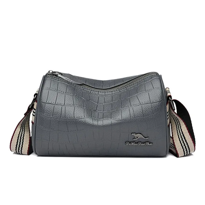 Small Soft Leather Messenger Bag Stone Grain Large Capacity Shoulder Bag Lazada PH