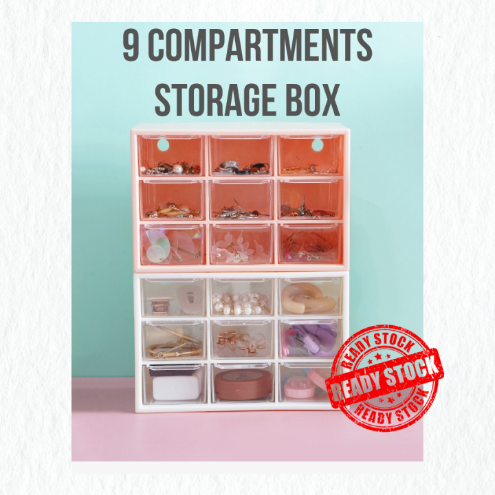 Containers Storage Boxes with Compartments/9 Drawers Plastic