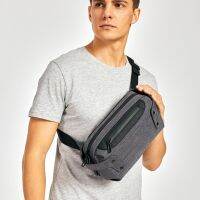 OZUKO Men Waterproof Waist Bag USB Charging Chest Belt Bag Short Trip Sling Bags