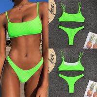 Floral Print Backless Bandage Women Swimsuits Candy Color Hollow Ruffles Swimwear