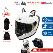 Mũ Bảo Hiểm Fullface AGU Lên Đuôi Gió Cực Chất Tặng Kèm Tai Mèo Phối +