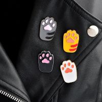 1 piece Cute Cartoon Grey black Orange white Cat Paw Brooch Collar Corsage Shirt bag cap Jacket Pin Badge Birthday gift