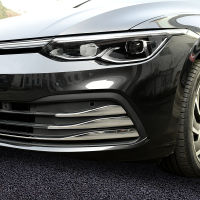 ABS Chrome Front Bumper Lower Grille Sticker Fog Light Cover Trim for VW Golf 8 MK8 Accessories 2020 2021