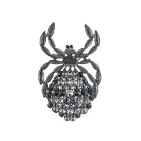 WEIMANJINGDIAN Brand New Arrival Large Black Crystal Rhinestones Big Spider Halloween Decor Jewelry Brooches