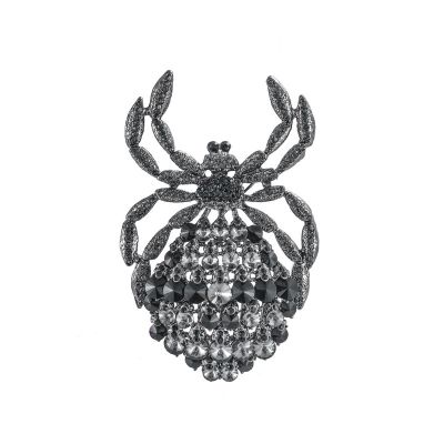 WEIMANJINGDIAN Brand New Arrival Large Black Crystal Rhinestones Big Spider Halloween Decor Jewelry Brooches