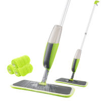 ไม้ถูพื้น ม็อบถูพื้น มีสเปรย์ในตัว Magic Spray Mop Wooden Floor with Reusable Microfiber Pads 360 Degree Handle Home Windows Kitchen Mop Sweeper Broom Clean Tools