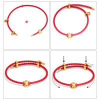 DIY celet leather rope two-way adjustable ided chord celet with 4 stopper girls hand rope adjustable celet