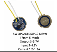 5PCS 3w/5w Led  Driver XRE-Q5/XPe XP-e/XBD XB-D 3-4.2vDriver 17mm DC 3-4.2v 700mA 5 mode led Driver for 3w/5w Led Light Diode Emitter(1ชุด จำนวน 5 ชิ้น)