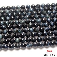 Meihan Natural Hawks eye 8mm 10mm smooth round beads stone for jewelry making design diy gift wholesale