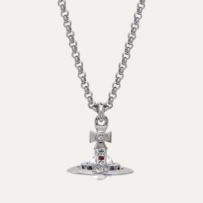 Westwood Vivian West Empress Dowager Vivian Glass Bead Three-dimensional Saturn Necklace Female European and American High-end Niche Design Necklace Naiwan Same Style