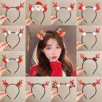 Santa Claus elk, bell red green headband Korean style fashion for women