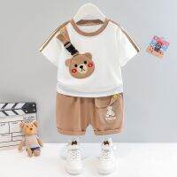 COD SDFGERTYTRRT baby boy and baby girl cute summer clothes set kids suit toddler cotton t shirt infant fashion shorts 2 piece set