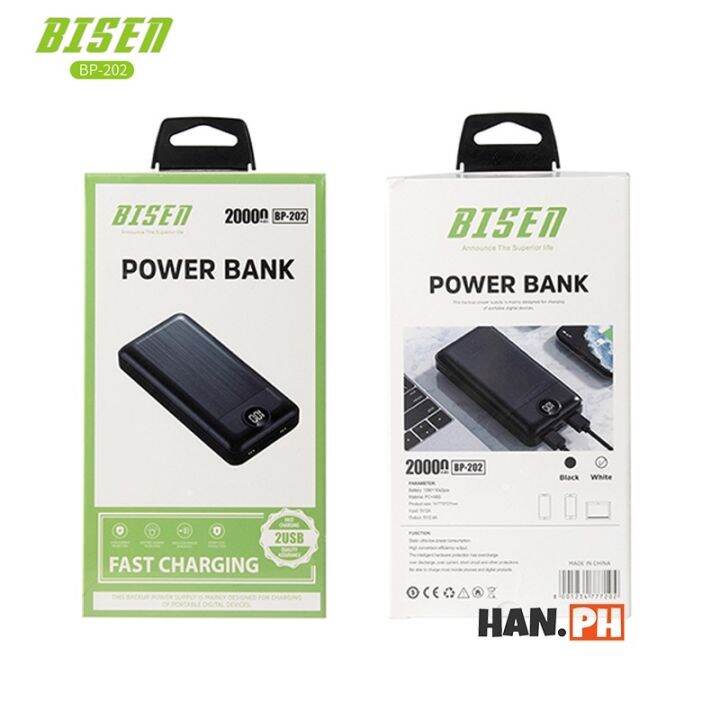 Bisen BP202 Powerbank 20000mAh Power banks With Quick Charge 3IN1 USB ...