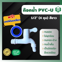 ก๊อกน้ำเกรดคุณภาพ PVC-U เกรดA ทนทุกสภาพอากาศ 1/2"(4หุน) สีขาว