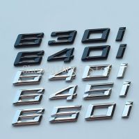 New Font Numbers Letters 630i 635i 640i 645i 650i Top ABS Emblem for BMW 6 Series Car Trunk Nameplate Logo Sticker Black Chrome