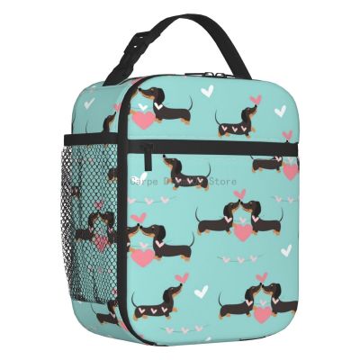 Custom Sausage Dog Lunch Bag Women Thermal Cooler Insulated Lunch Box for Student School