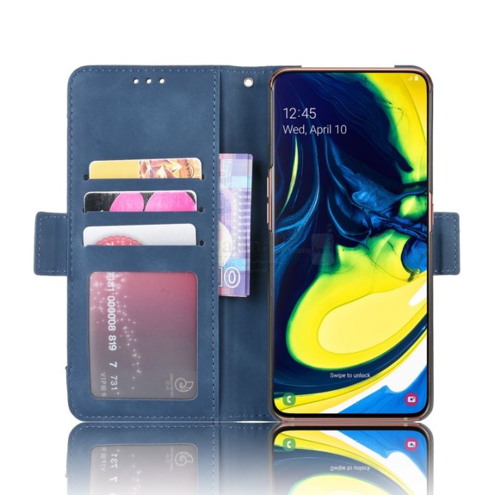 yellow-peach-flavor-กรณีกระเป๋าสตางค์สำหรับ-samsung-galaxy-a90กรณีปิดแม่เหล็กหนังสือพลิกปก-a80หนังบัตรภาพผู้ถือกระเป๋าโทรศัพท์
