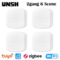 Tuya Smart WiFi/Zigbee Switch Push Button Switch 2Gang 6 Scene Wireless Smart Home Remote Controller Automation Scenario Switch