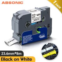 【big-discount】 【Factory-direct】 Absonic ฉลาก Hse-251 23.6มม. สำหรับ Brother Hse251 Hse 251ป้ายหดความร้อนสีดำบนสีขาวสำหรับ Brother P-Touch เครื่องพิมพ์ฉลาก