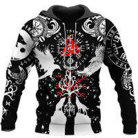 Tessffel Vikings Symbol Tattoo Viking Warriors NewFashion Trucksuit 3DPrint Casual Unisex ZipperSweatshirtsHoodiesJacket B-14