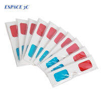 ESPACE 10ชิ้นสากลกระดาษ3D แว่นตาดู Anaglyph สีแดง/สีฟ้า3D แว่นตาสำหรับภาพยนตร์วิดีโอ