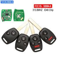 YOUBBA 234ปุ่มกุญแจรีโมท N5F S0084 313.8เมกะเฮิร์ตซ์สำหรับ Honda Accord Civic 2008-2012พร้อมชิป ID46 Car Alarm Control