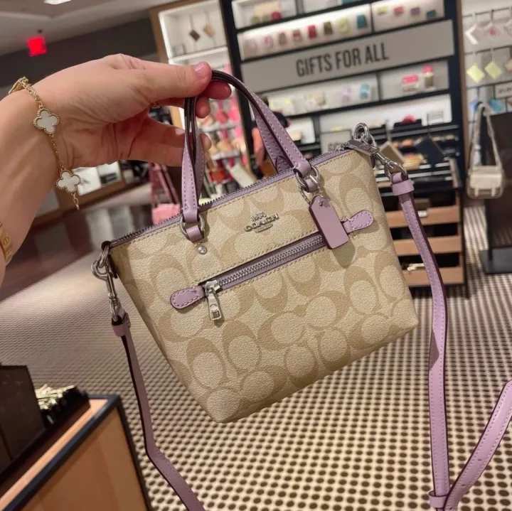 Coach CA721 Mini Gallery Crossbody Bag in Light Khaki Signature Coated  Canvas and Soft Lilac Smooth Leather - Women's Bag with Detachable Strap |  Lazada PH