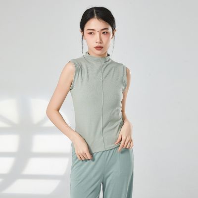 ♞▣✎ Modern Dance Bodysuit Half-High Collar Vest Vertical Bone Top Classical Dance Practice Clothing Training Dance Clothing