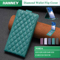 HANNEY เคสโทรศัพท์ NOKIA G11 G21 G22 G42 G31 C110 C12 C22 C32 เคสฝาพับแบบแนวนอนหนัง PU แบบกระเป๋าสตางค์สุดหรูลายเพชรป้องกันเต็มรูปแบบพร้อม ใส่เคสโทรศัพท์มือถือ BF-30