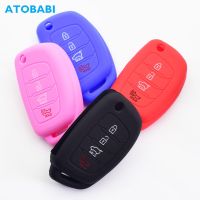 【cw】 Silicone Car Key Case Skin For Hyundai Santa Fe Sonata XL IX35 IX45 Tucson 4 Buttons Folding Remote Control Fobs Protector Cover ！