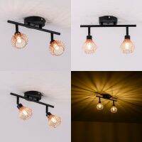 ZZOOI Rotation Loft Nordic Ceiling Lights Loft G9 Cage Room Lights Creative Ceiling Light 1/2/3 Heads Lamps for Home Decor Restaurant