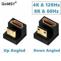 360 Degree Angled U-shaped L Up Down Converter Mini HD Male to HDMI-compatible 2.1V Female Extension 4K 8K 60Hz 120Hz Adapter