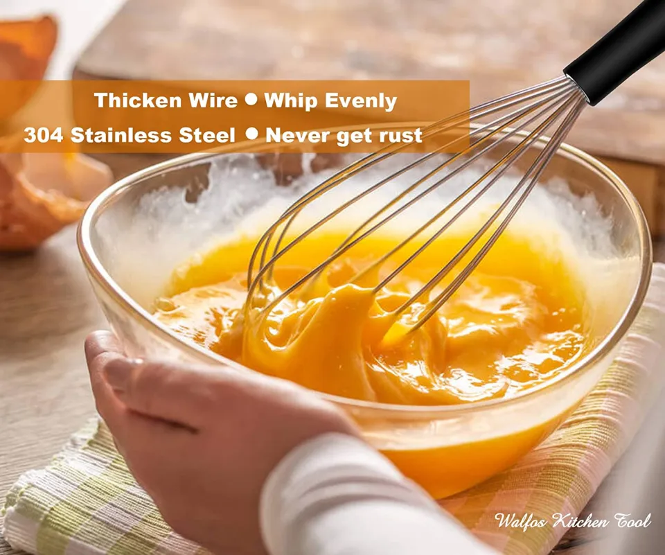 3pcs Stainless Steel Whisk Rust-proof Wire Set Egg Beater Manual Sturdy  Kitchen Egg Whipper 