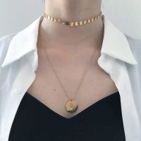 18k Gold Necklace Necklace Choker Collar Womens Neck Strap Net Red Clavicle Chain Short Style Mash-up Neck Jewelry ❧