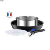 TEFAL ชุดเซตเครื่องครัว Ingenio 4 ชิ้น รุ่น L3349453 สีดำ ผลิตในประเทศฝรั่งเศษ กระทะทนทาน 12 ปี ตัวท็อปสุด