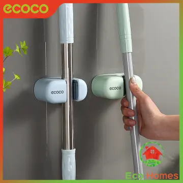 ECOCO Cute Wall Mounted Multifunction Mop Organizer Holder Brush