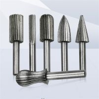 Double-slot rotary file grinding head high-speed steel burr milling cutter bit set finish machining metal mold