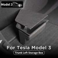 New Update Rear Trunk Left Side Storage Box For Tesla Model 3 2022 Accessories Space Fire Extinguisher Partition Decoration 2021